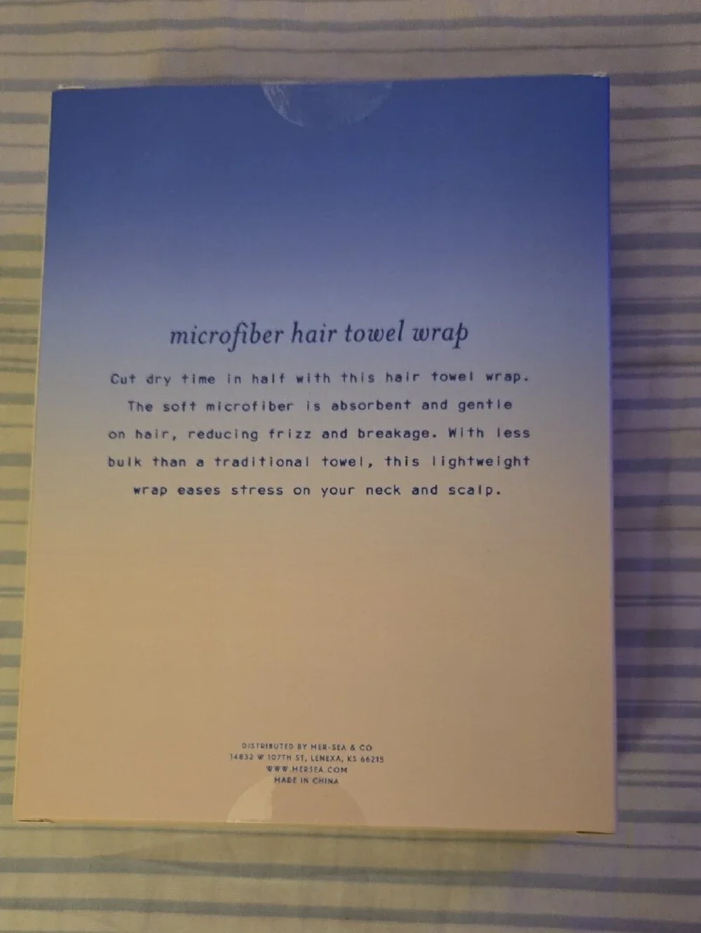 Mer Sea for Anthropologie Blue Shibori Print Microfiber Hair Towel Wrap